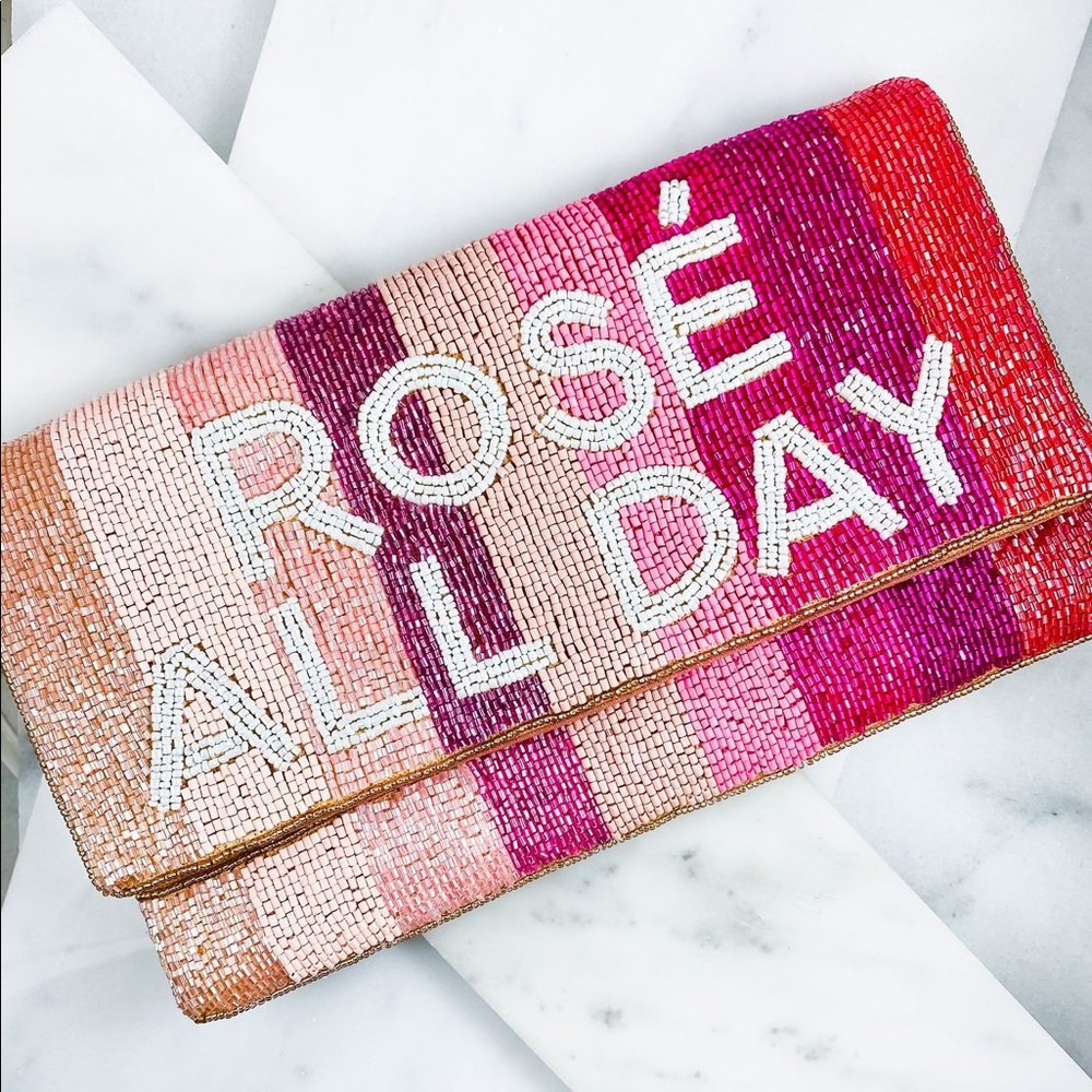 NWT Rose all day beaded clutch